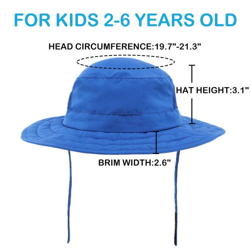 Connectyle Kids UPF 50+ Bucket Sun Hat UV Sun Protection, Blue, 2-6T - Image 2